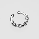 Detail View 2 of Elan Multi-Gem Fake Septum Clip-On Ring-Clear Gem