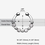 Detail View 1 of Elan Multi-Gem Fake Septum Clip-On Ring-Clear Gem