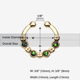 Detail View 1 of Golden Aurea Sparkle Fake Septum Clip-On Ring -Black