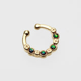 Detail View 2 of Golden Aurea Sparkle Fake Septum Clip-On Ring -Black