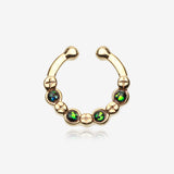 Golden Aurea Sparkle Fake Septum Clip-On Ring