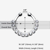 Detail View 1 of Glistening Multi-Gem Fake Septum Clip-On Ring-Clear Gem