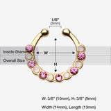 Detail View 1 of Golden Opal Paradigm Fake Septum Clip-On Ring-Pink