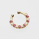 Detail View 2 of Golden Opal Paradigm Fake Septum Clip-On Ring-Pink