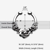 Detail View 1 of Rose Garden Icon Fake Septum Clip-On Ring-Steel