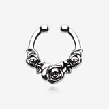 Rose Garden Icon Fake Septum Clip-On Ring
