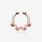 Rose Gold Tribal Tetra Fake Septum Clip-On Ring