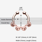 Detail View 1 of Rose Gold Tribal Tetra Fake Septum Clip-On Ring-Rose Gold