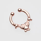 Detail View 2 of Rose Gold Tribal Saia Fake Septum Clip-On Ring-Rose Gold