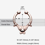 Detail View 1 of Rose Gold Tribal Saia Fake Septum Clip-On Ring-Rose Gold