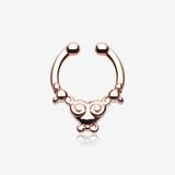 Rose Gold Tribal Saia Fake Septum Clip-On Ring-Rose Gold