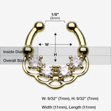 Golden Lua Sparkle Fake Septum Clip-On Ring-Clear