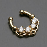 Golden Lua Sparkle Fake Septum Clip-On Ring-Clear