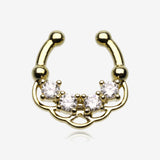 Golden Lua Sparkle Fake Septum Clip-On Ring*