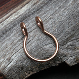 Detail View 2 of Rose Gold Simple Loop Steel Non-Piercing Fake Septum Ring