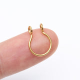 Detail View 3 of Golden Simple Loop Steel Non-Piercing Fake Septum Ring