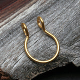 Detail View 2 of Golden Simple Loop Steel Non-Piercing Fake Septum Ring