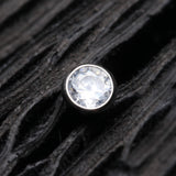 Detail View 1 of Implant Grade Titanium Press Fit Sparkle Gem Top L-Shaped Nose Ring-Clear Gem