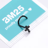 Detail View 3 of Implant Grade Titanium Blackline Beaded Cross Top Nose Screw Ring