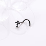 Detail View 1 of Implant Grade Titanium Blackline Beaded Cross Top Nose Screw Ring