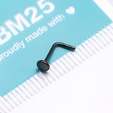 Detail View 4 of Implant Grade Titanium Blackline Circle Icon L-Shaped Nose Ring
