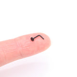 Detail View 2 of Implant Grade Titanium Blackline Circle Icon L-Shaped Nose Ring