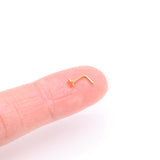 Detail View 2 of Implant Grade Titanium Golden Star Icon L-Shaped Nose Ring