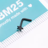 Detail View 4 of Implant Grade Titanium Blackline Star Icon L-Shaped Nose Ring