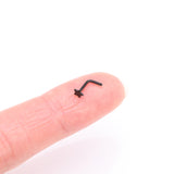 Detail View 2 of Implant Grade Titanium Blackline Star Icon L-Shaped Nose Ring
