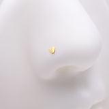 Detail View 1 of Implant Grade Titanium Golden Heart Icon L-Shaped Nose Ring