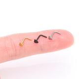 Detail View 3 of Implant Grade Titanium Blackline Heart Icon L-Shaped Nose Ring