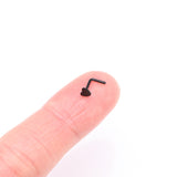Detail View 2 of Implant Grade Titanium Blackline Heart Icon L-Shaped Nose Ring