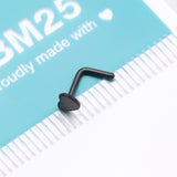 Detail View 4 of Implant Grade Titanium Blackline Heart Icon L-Shaped Nose Ring