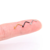 Detail View 3 of Implant Grade Titanium Golden Crescent Moon Icon L-Shaped Nose Ring
