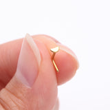 Detail View 2 of Implant Grade Titanium Golden Crescent Moon Icon L-Shaped Nose Ring