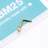Detail View 4 of Implant Grade Titanium Golden Crescent Moon Icon L-Shaped Nose Ring