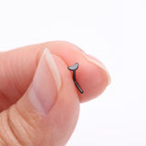 Detail View 2 of Implant Grade Titanium Blackline Crescent Moon Icon L-Shaped Nose Ring