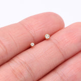 Detail View 3 of Pure24K Implant Grade Titanium Bezel Set Gem Top L-Shaped Nose Ring-Clear Gem