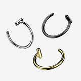 Detail View 1 of Implant Grade Titanium Blackline Bar Stopper Nose Hoop Ring