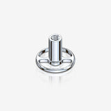 Implant Grade Titanium 2-Hole Dermal Anchor Round Base