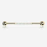 Implant Grade Titanium Golden Sparkle Lined Fire Opal Industrial Barbell