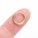 Detail View 2 of A Pair of Implant Grade Titanium Golden Basic Huggie Hoop Earring