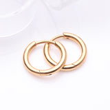Detail View 1 of A Pair of Implant Grade Titanium Golden Basic Huggie Hoop Earring