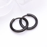 Detail View 1 of A Pair of Implant Grade Titanium Blackline Basic Huggie Hoop Earring