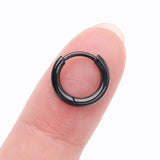 Detail View 2 of A Pair of Implant Grade Titanium Blackline Basic Huggie Hoop Earring