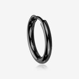 A Pair of Implant Grade Titanium Blackline Basic Huggie Hoop Earring