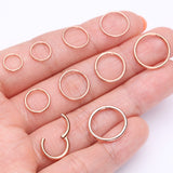 Detail View 2 of Implant Grade Titanium PVD Rose Gold Basic Seamless Hinged Clicker Hoop Ring