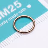 Detail View 4 of Implant Grade Titanium PVD Rose Gold Basic Seamless Hinged Clicker Hoop Ring