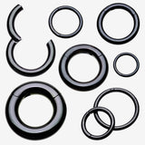 Implant Grade Titanium PVD Blackline Basic Seamless Hinged Clicker Hoop Ring