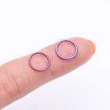 Detail View 2 of Implant Grade Titanium PVD Colorline Basic Seamless Hinged Clicker Hoop Ring-Purple